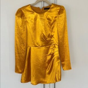 House of Harlow 1960 Gold Long Sleeve Dress